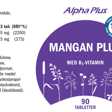 Innehåll, ingredienser och dosering för Mangan Plus