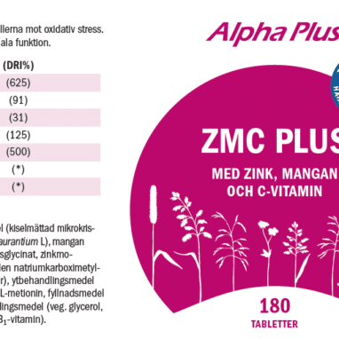 Innehåll, ingredienser och dosering för ZMC Plus