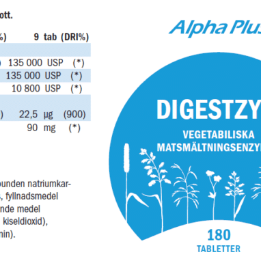 Innehåll, ingredienser och dosering för Digestzym