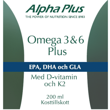 Innehåll, ingredienser och dosering för Omega 3 & 6 Plus