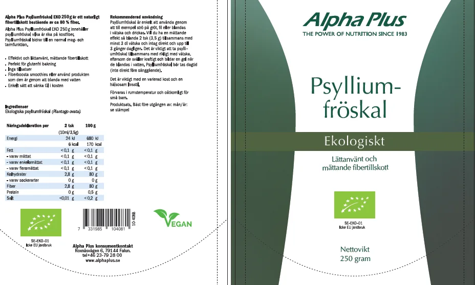 Innehåll, ingredienser och dosering för Psylliumfröskal
