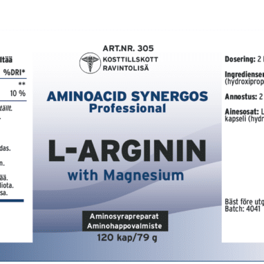 Innehåll, ingredienser och dosering för L-Arginin