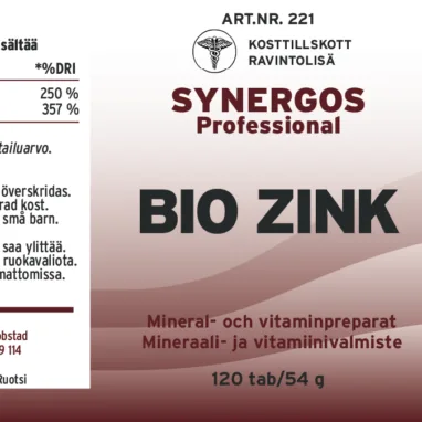 Innehåll, ingredienser och dosering för Bio Zink