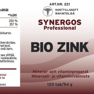 Innehåll, ingredienser och dosering för Bio Zink