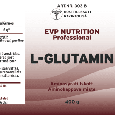 Innehåll, ingredienser och dosering för L-Glutamin 400 gram
