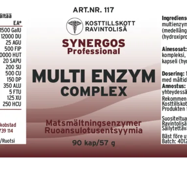 Innehåll, ingredienser och dosering för Multi Enzym Complex