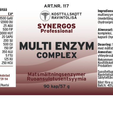 Innehåll, ingredienser och dosering för Multi Enzym Complex