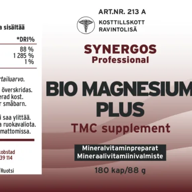 Innehåll, ingredienser och dosering för Bio Magnesium Plus 180 kapslar