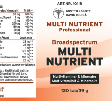 Innehåll, ingredienser och dosering för Multi Nutritent