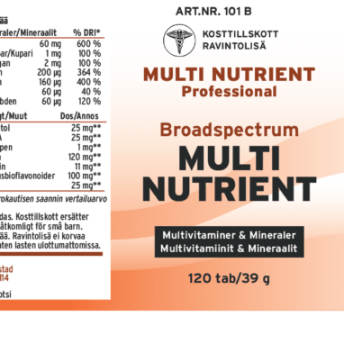 Innehåll, ingredienser och dosering för Multi Nutritent