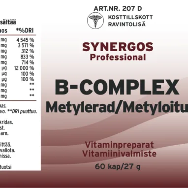 Innehåll, ingredienser och dosering för B-Complex metylerad