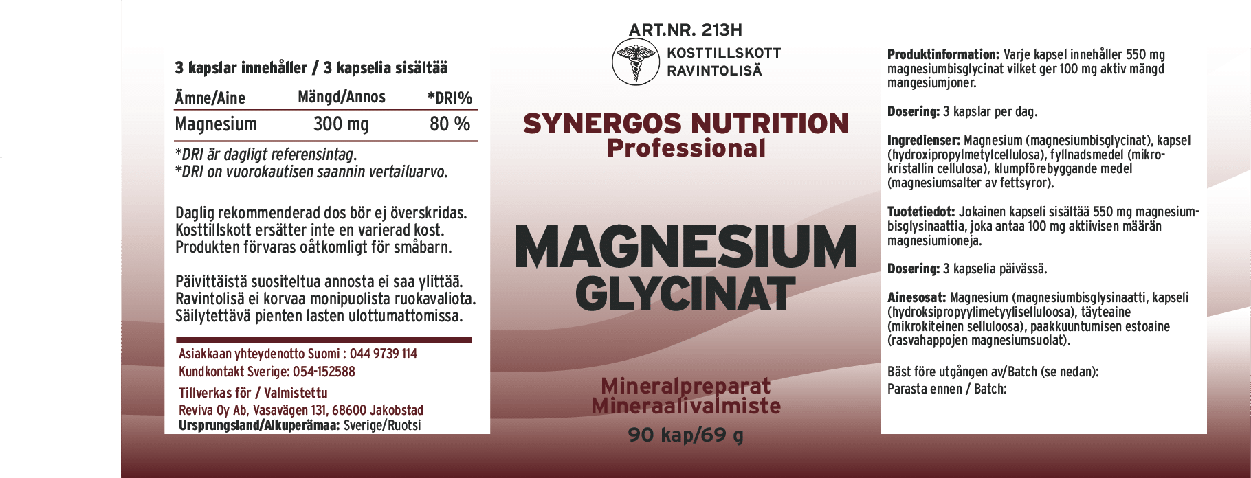 Innehåll, ingredienser och dosering för Magnesiumglycinat