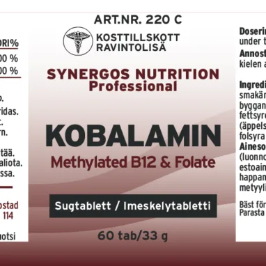 Innehåll, ingredienser och dosering för metylkobalamin 5-mthf kobalamin