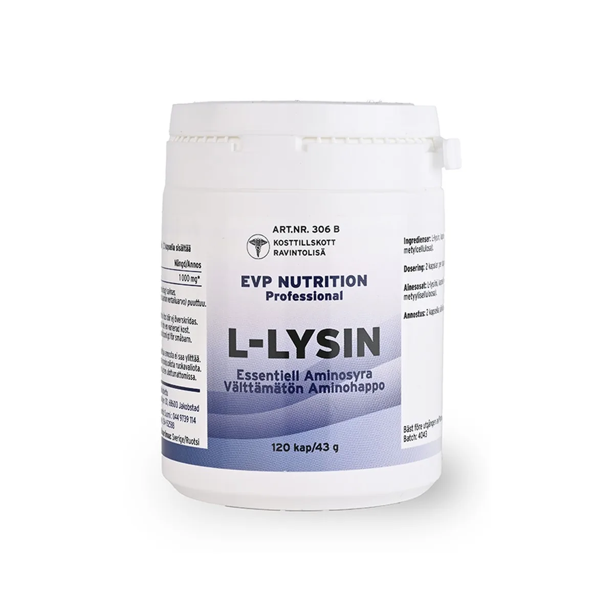 EVP Nutriton L-Lysin 120 kapslar