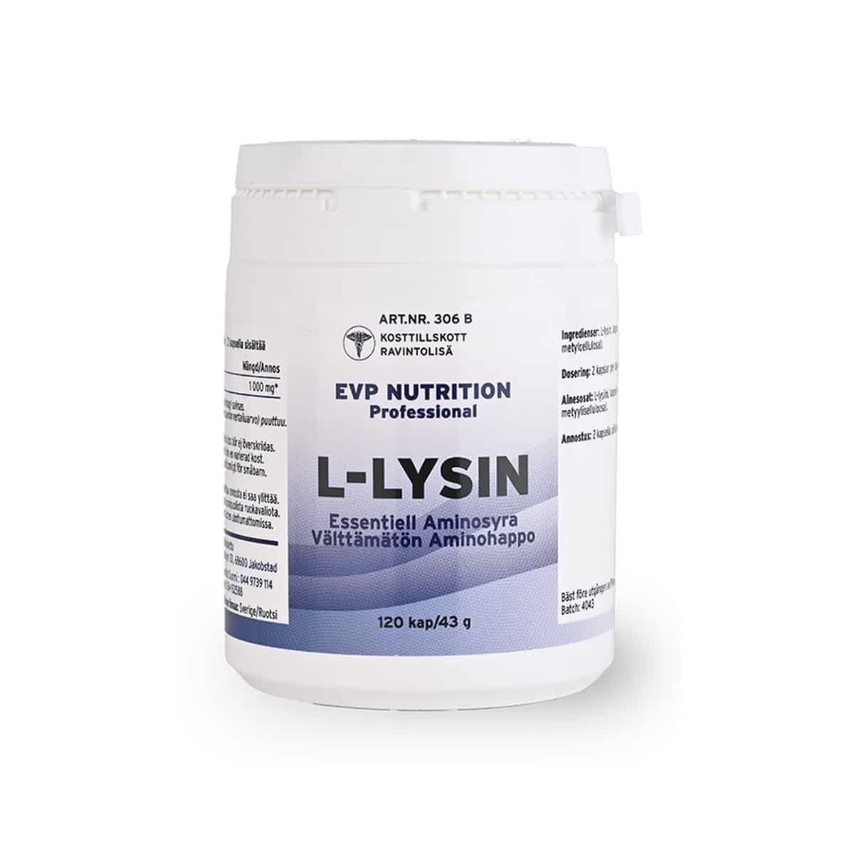 EVP Nutriton L-Lysin 120 kapslar