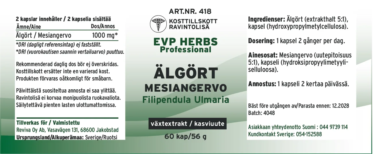 Innehåll, ingredienser och dosering för Älgört