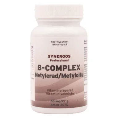 Synergos B-Complex Metylerad 60 kapslar – B-komplex med metylkobalamin och aktivt folat