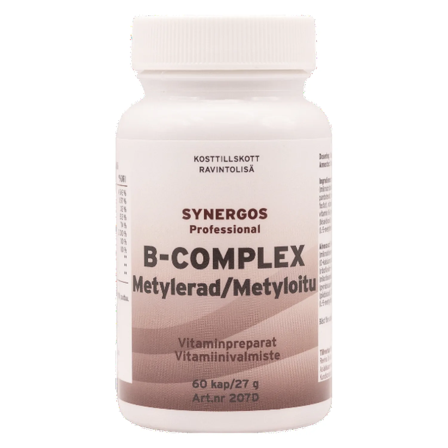 Synergos B-Complex Metylerad 60 kapslar – B-komplex med metylkobalamin och aktivt folat