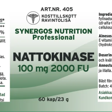 Innehåll, ingredienser och dosering för Nattokinase