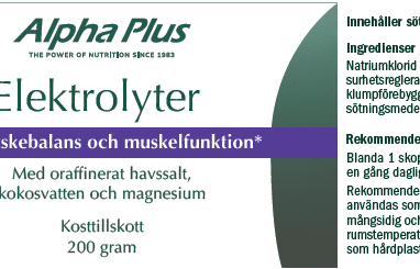 Innehåll, ingredienser och dosering för Elektrolyter citron