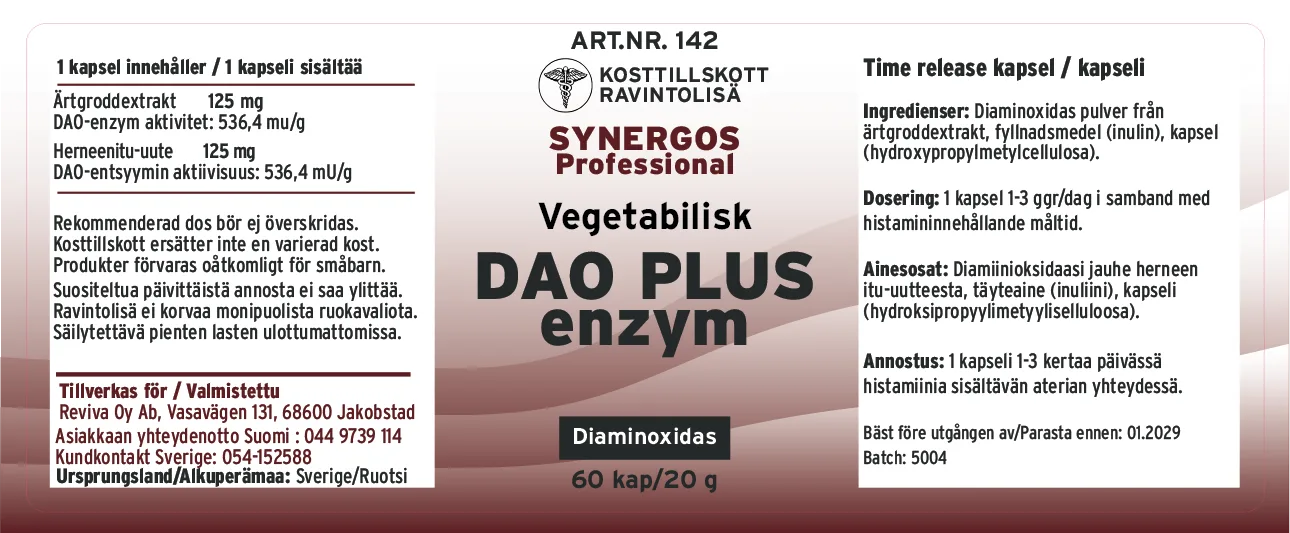 DAO Plus enzym innehåll